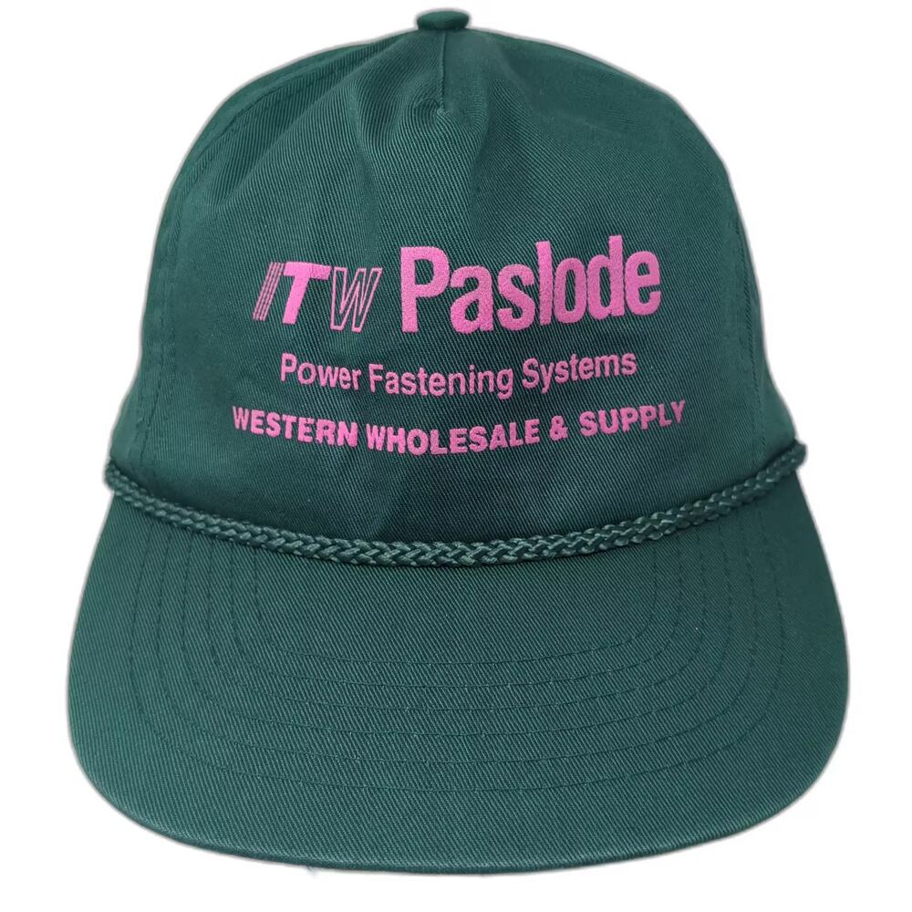 Itw Paslode 5 Panel Hat Green Pink Os Snapback Rope Power Fastening Systems
